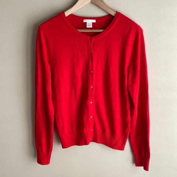 H&M Sweaters - H&M Red Button Front Sweater Cardigan Size Medium